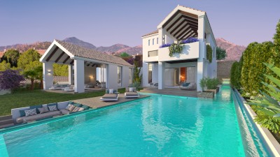 New Development Estepona - 11 Luxury detached villas, front line golf with sea view