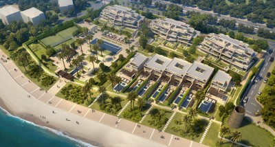 New development of front line beach apartments and bungalows on the New Golden Mile, Estepona