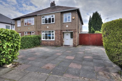 Chesterfield Road, Crosby, three bedroom semi detached house, corner plot, large gardens, ample parking, garage, no chain.