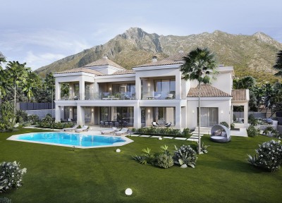 Soon to be completed luxury villa with 6 bedrooms + staff accommodation in Sierra Blanca, Marbella