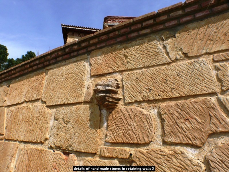 details of hand made stones in retaining walls 3