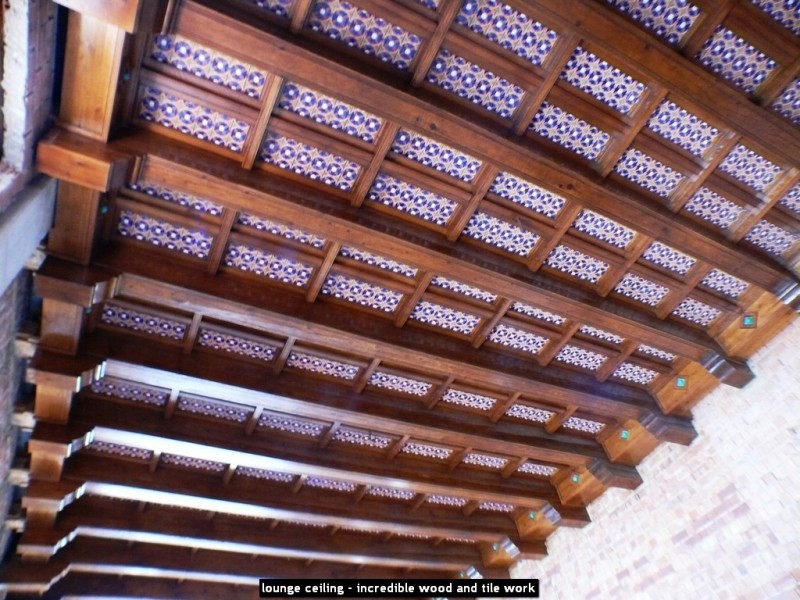 lounge ceiling - incredible wood and tile work