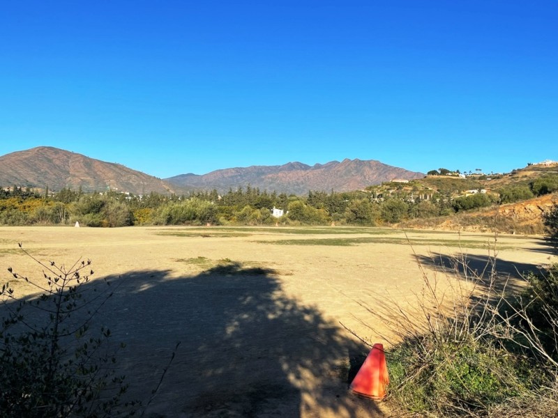 flat area on olive tree plot with mountain views
