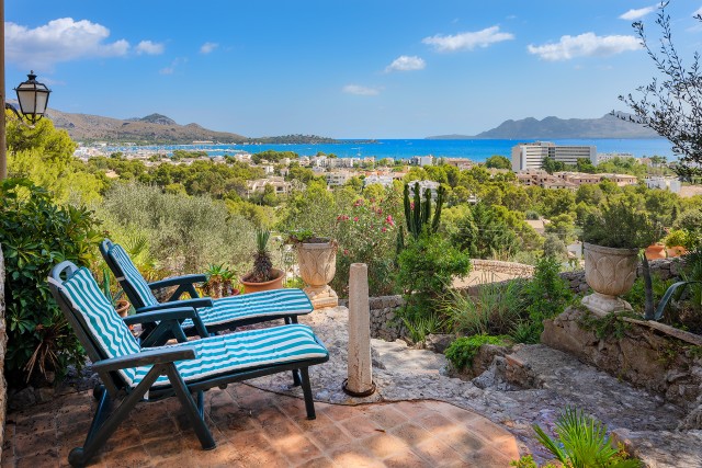 Attractive elevated villa with views over the bay and village in Puerto Pollensa