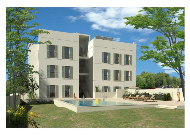 Modern apartment, under construction, with community pool in Puerto Pollensa