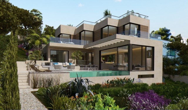 Luxury modern villa with pool and sea views in Costa d´en Blanes