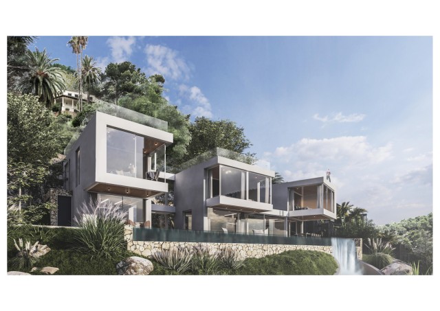 New built villa with spa area, pool and sea views in Portals Nous