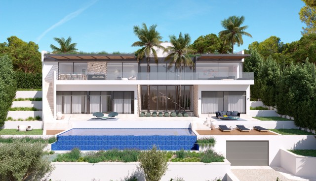 SWOCDM40726 Newly built modern villa with sea view roof terrace in Camp de Mar, Andratx