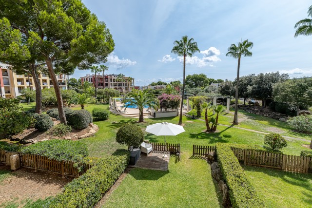 Ground floor duplex with private garden and pool views in Nova Santa Ponsa