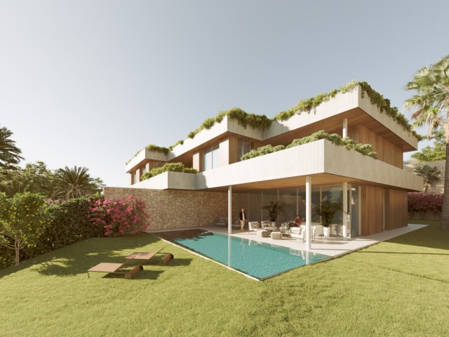 Contemporary, semi-detached villa with sea view in Sol de Mallorca