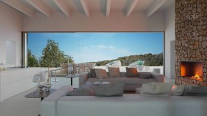 Modern villa with pool and typical Ibizan style architecture in a tranquil location Mallorca North