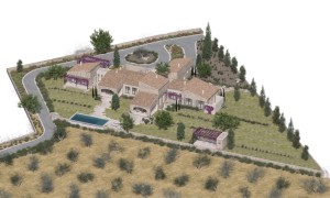 Plot with project to build a stunning, modern country villa with beautiful views near Campanet