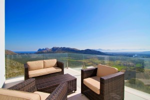 This elegant, ultra-modern villa in Pollensa enjoys spectacular sea views over three bays