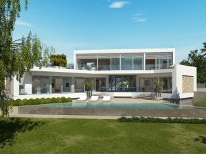 New villa project for sale in Nova Santa Ponsa in first sea line