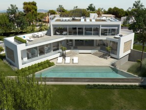 New villa project for sale in Nova Santa Ponsa in first sea line