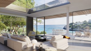 Luxury villa on the seafront in the peaceful bay of Cala Mandia