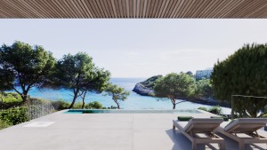 Luxury villa on the seafront in the peaceful bay of Cala Mandia