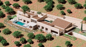 Project for a 4 bedroom country house with pool in Montuïri