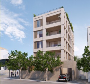 Modern development close to the harbour in Palma