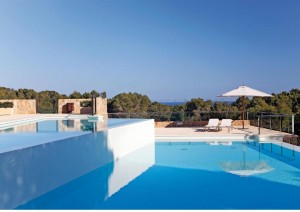 Contemporary, semi-detached villa with sea view in Sol de Mallorca
