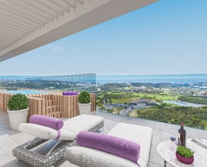luksusowe nieruchomości od dwewlopera ze spa , krytym  basenem, siłownią  - apartamenty w Mijas Costa na sprzedaż na Costa Del Sol 
