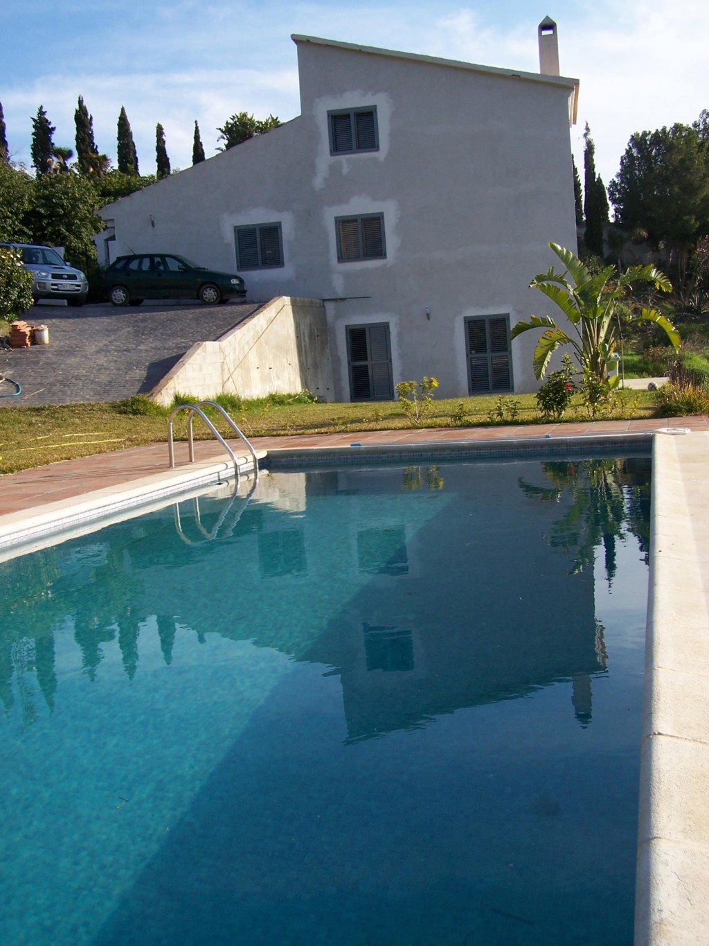 Pool with house
